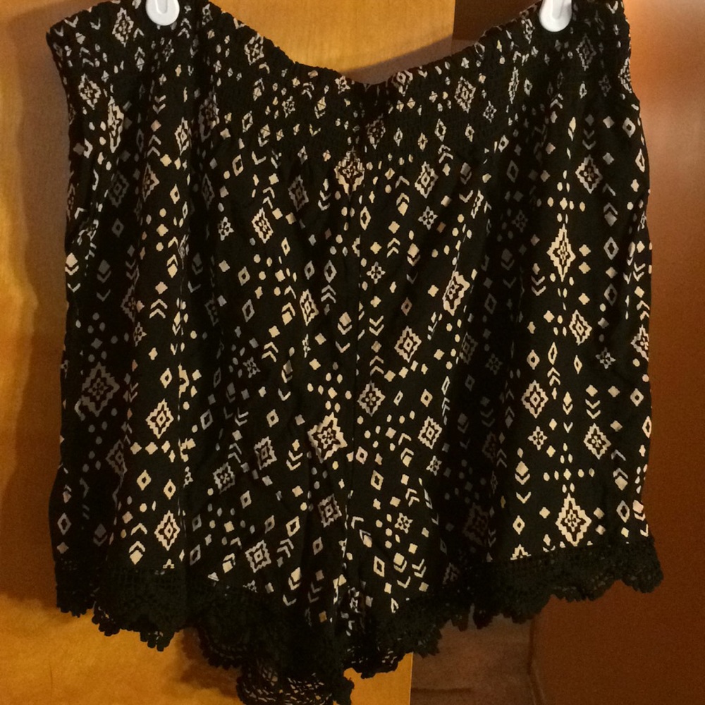 Black printed shorts